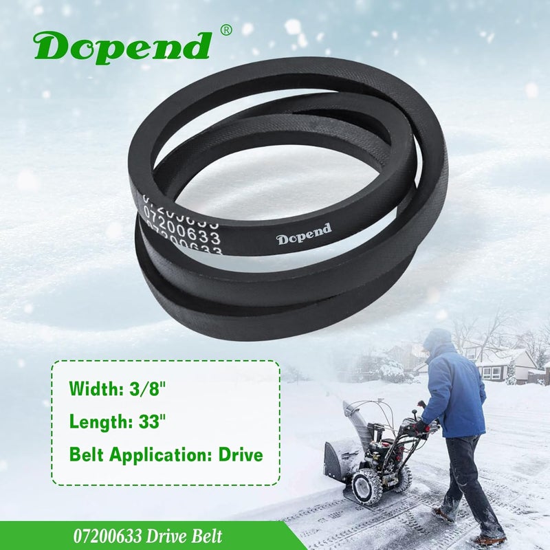 Dopend 07200633 Drive Belt 3/8’’ x 33’’ for Ariens Deluxe 24, Deluxe 28 Snow Blower, Replaces Ariens 07200633, 07200739 Auger Drive Belt - Image 4